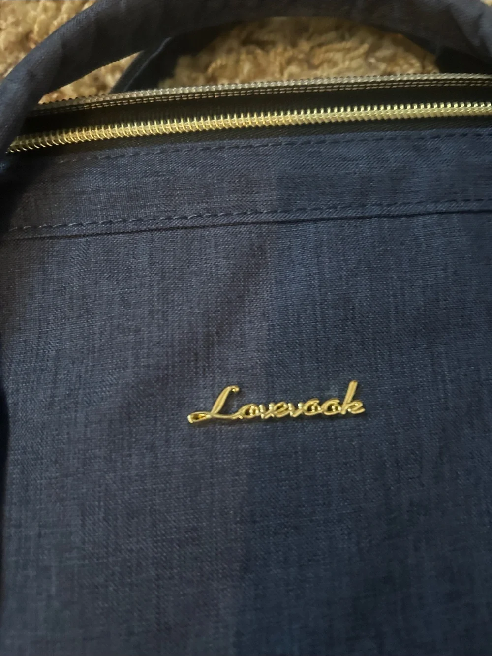 Lovevook Navy Men's Backpack with Gold Accents